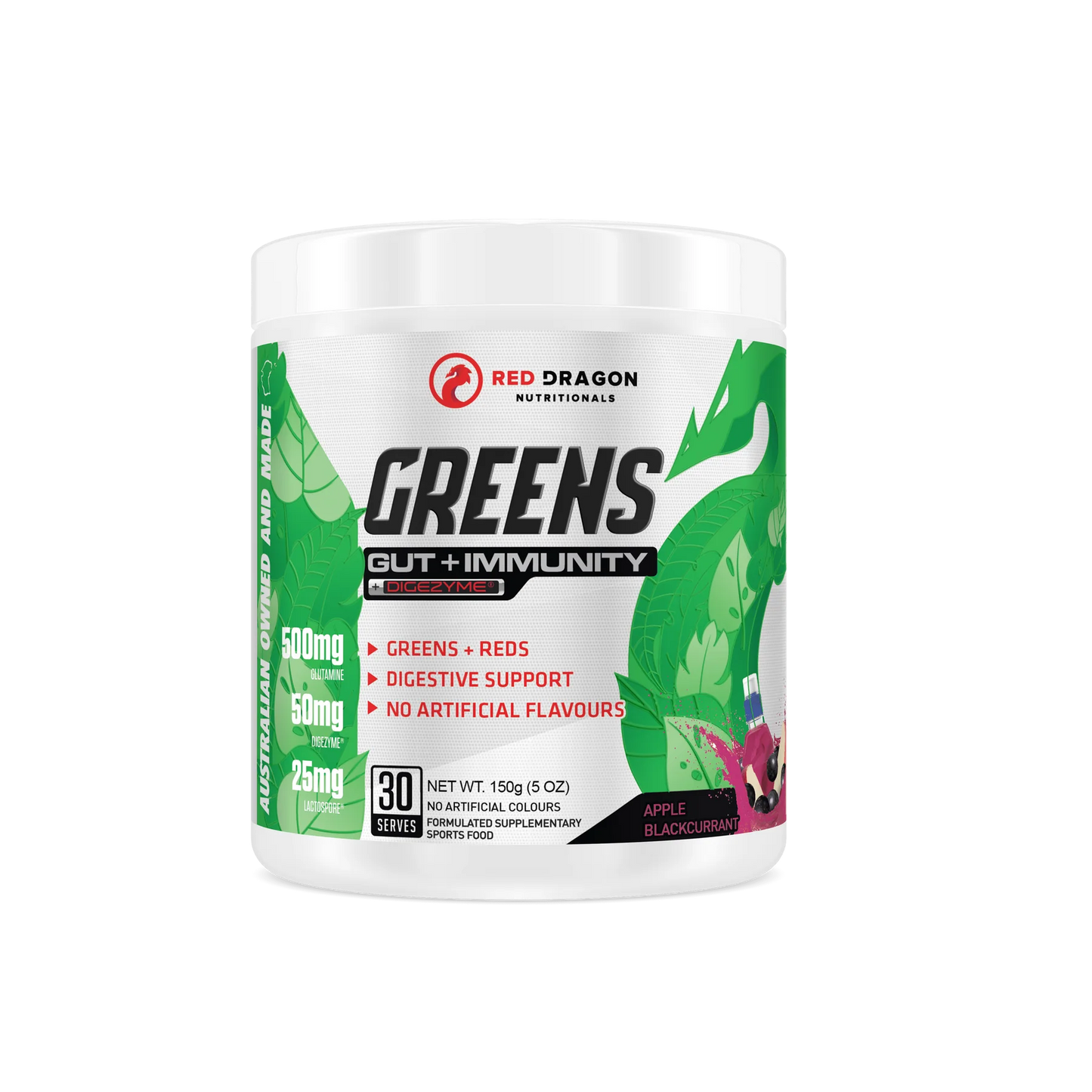 Greens: Gut + Immunity 30 serve- Red Dragon Nutritionals