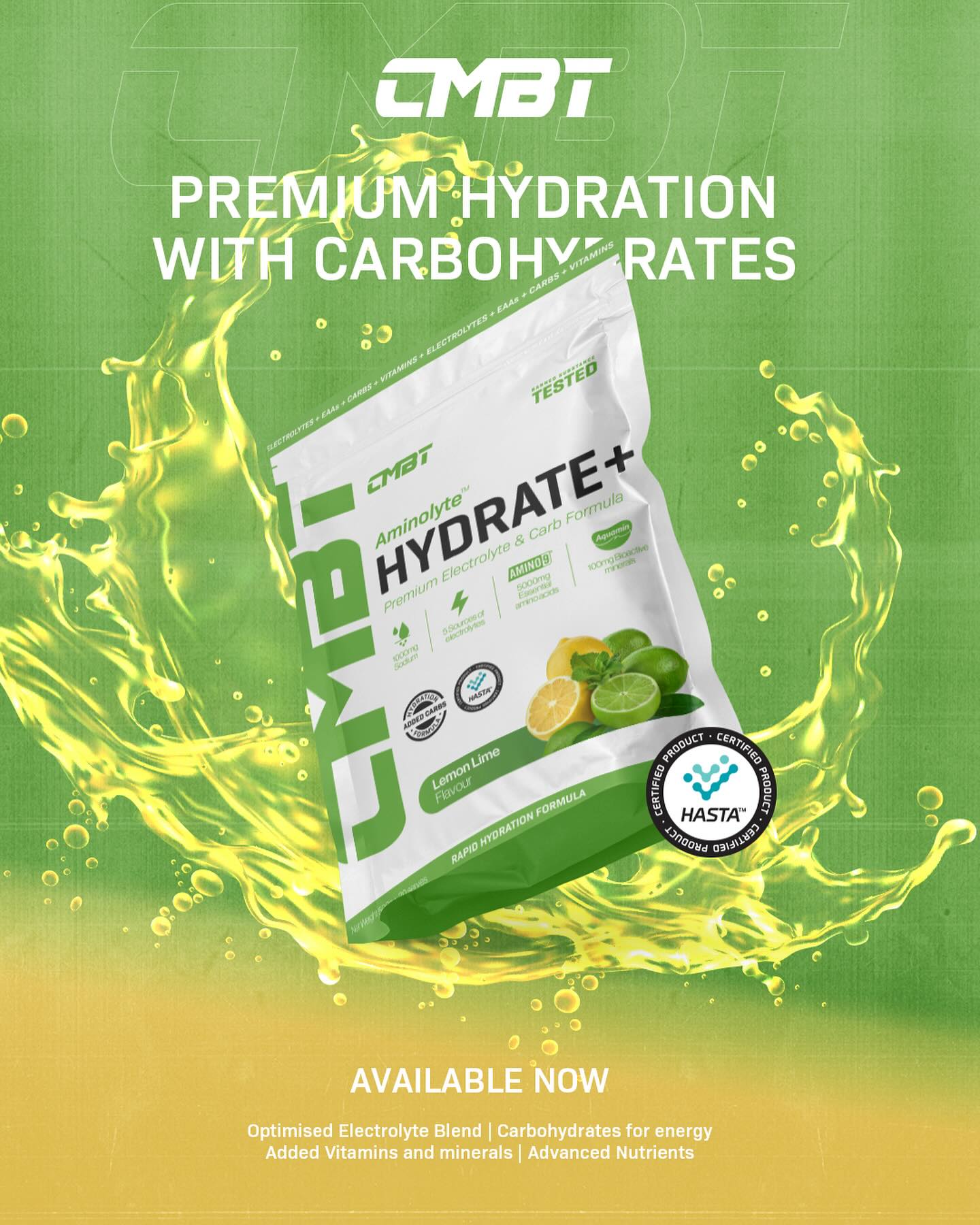 AMINOLYTE™ HYDRATE+ CARBS POWDER- CMBT